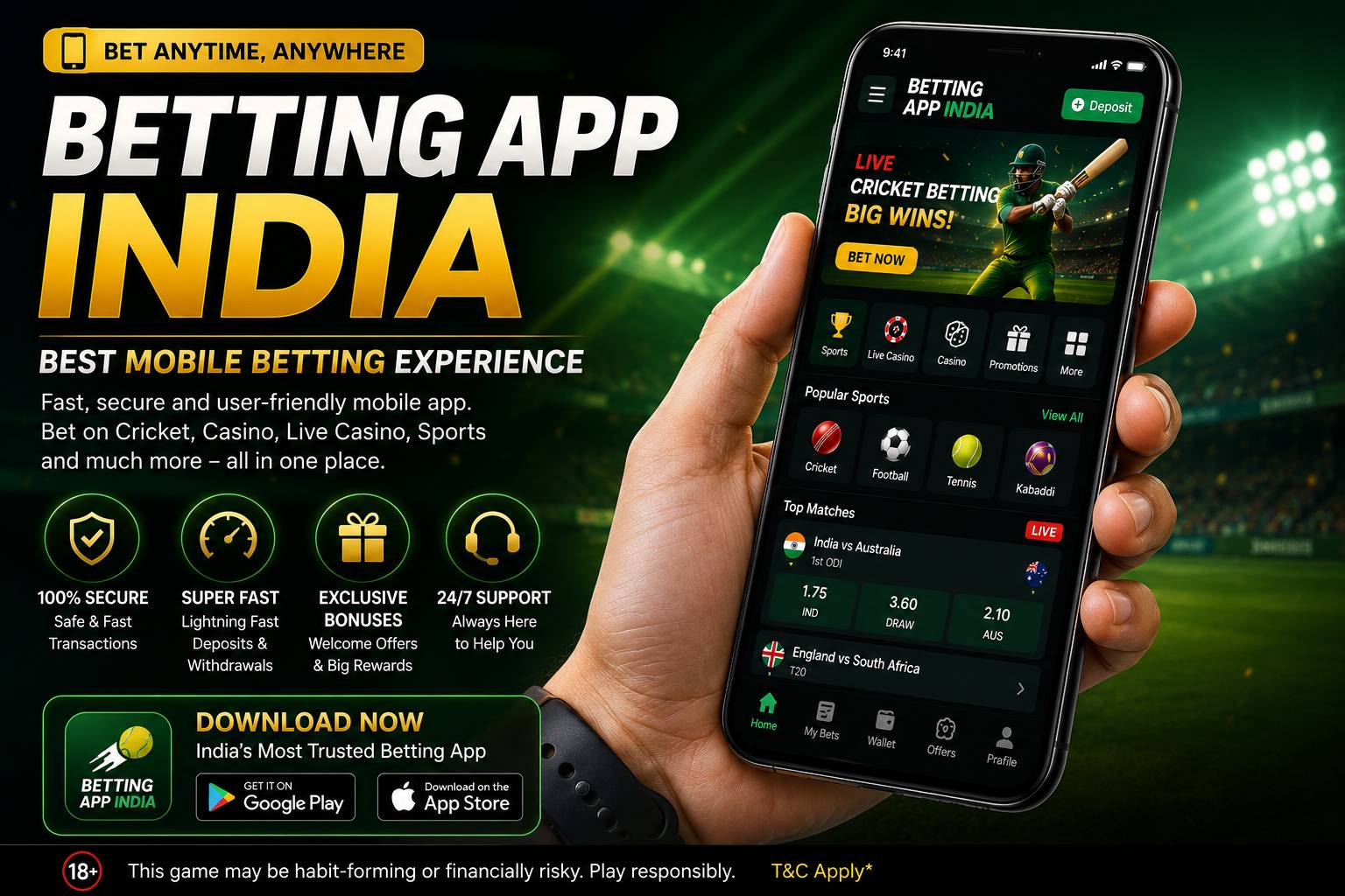 Mobile betting app India